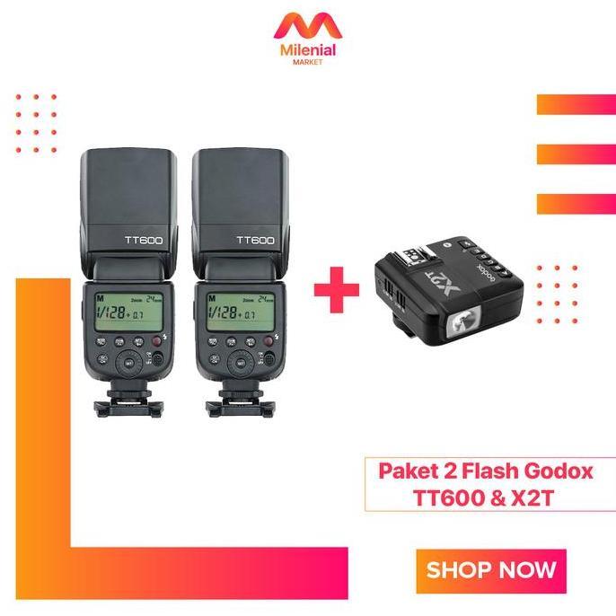 Paket 2 Flash Godox TT600 Universal + Trigger X2T Godox