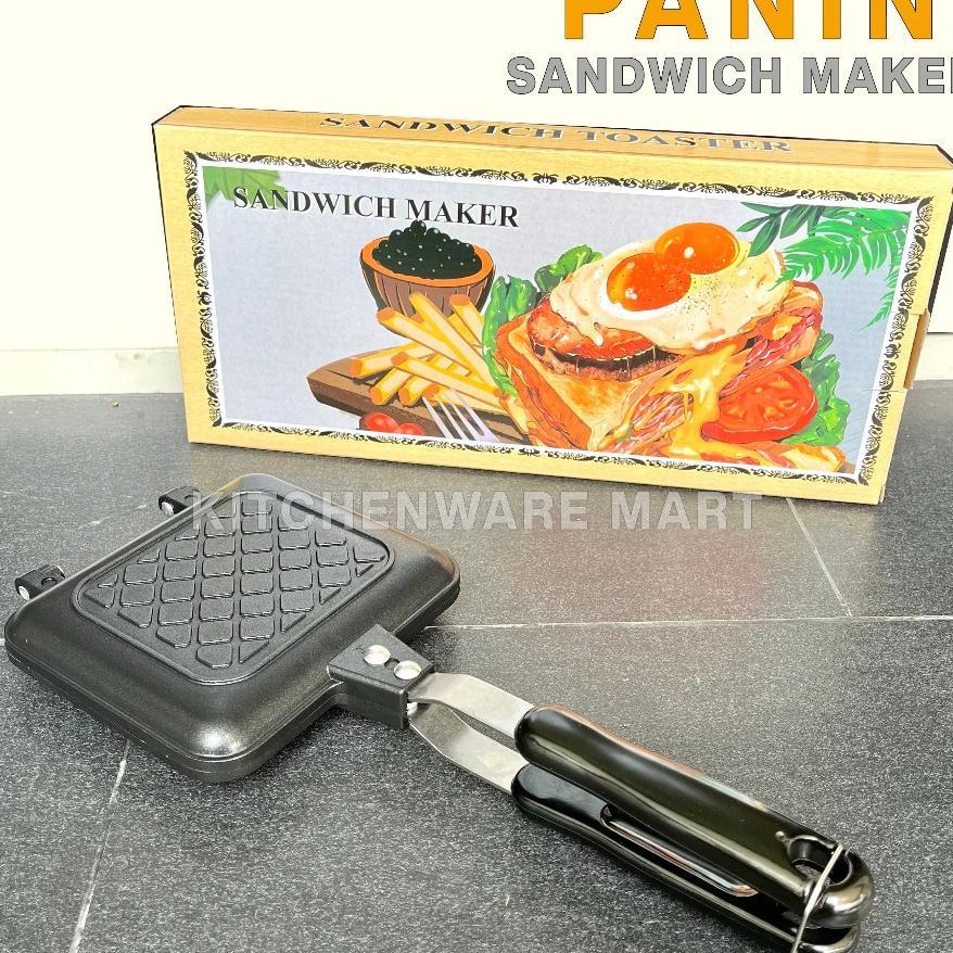 Cetakan Roti Sandwich Panini Roti Panggang Teflon Anti Lengket