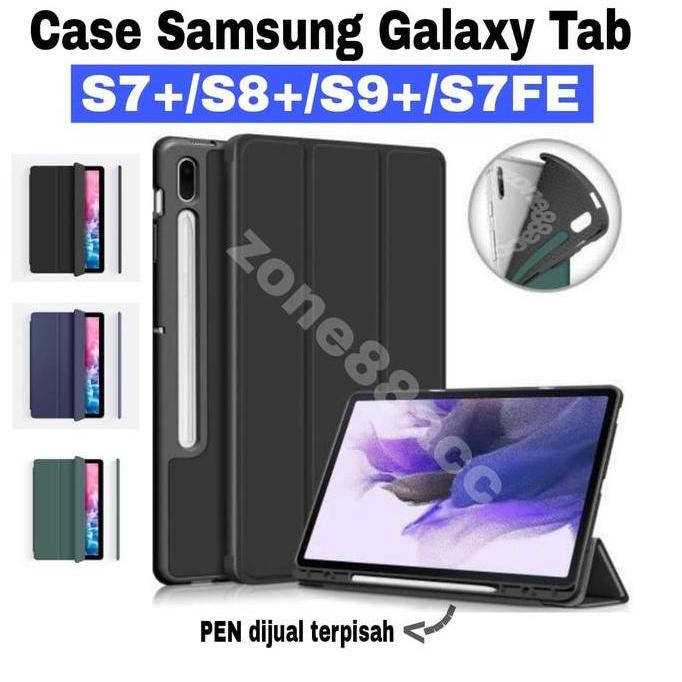 Smartcase Slot pen for Samsung Tab S7 Plus/S8 Plus/S7 FE 12.4"inch/ case for samsung tab s7 fe  case