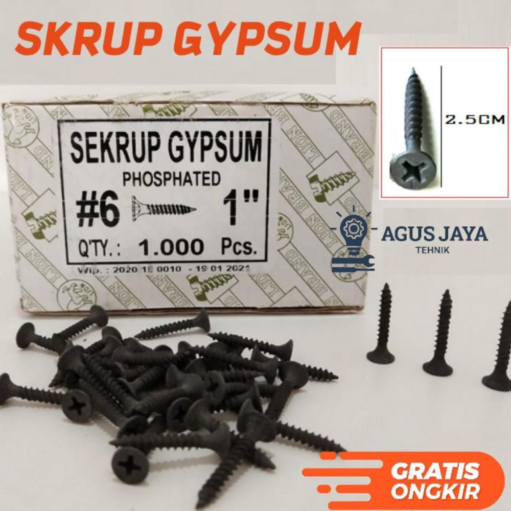 Skrup Gypsum Lion 1 Dus /Skrup Gypsum Isi 1000Pcs