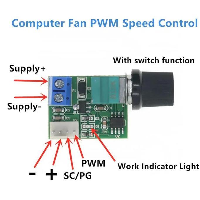Modul PWM Fan 4pin 12V Pengatur Kecepatan RPM Kipas Cpu Komputer