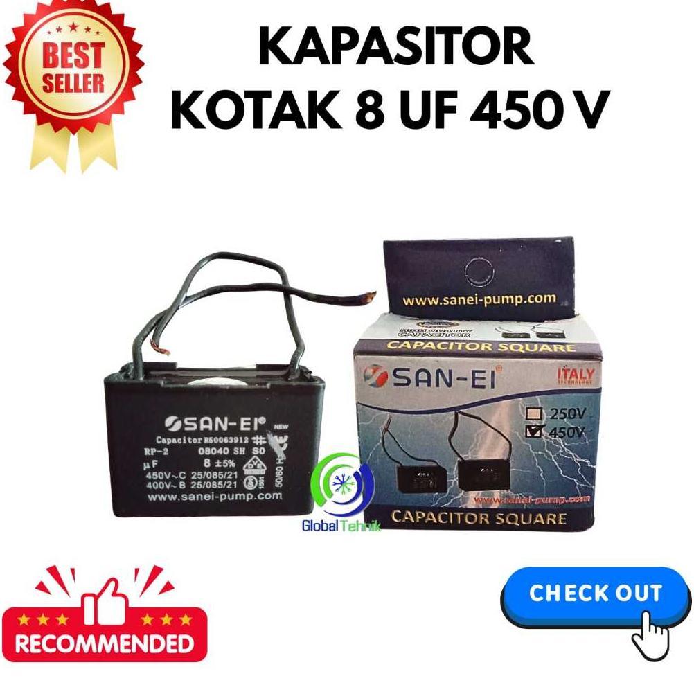 }}}}}}] KAPASITOR 8 UF 450 V SAN-EI KOTAK / CAPASITOR 8 UF 450 VOLT