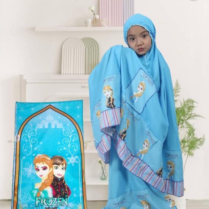 Mukena dan sajadah untuk anak usia 2-12 tahun motif frozen bisa COD PS