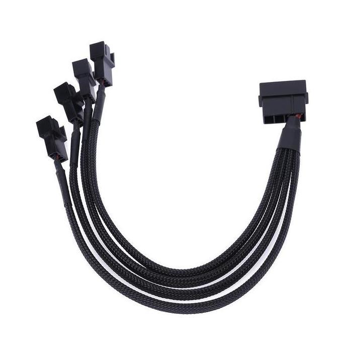 Adapter Molex 4 pin to Quad fan power konektor 3 pin 4 Pin 12V sleeve
