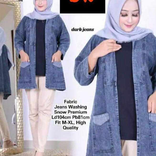 Cardigan Jeans Wanita/Outer Jeans Wanita/Cardigan Outer Terbaru Termurah