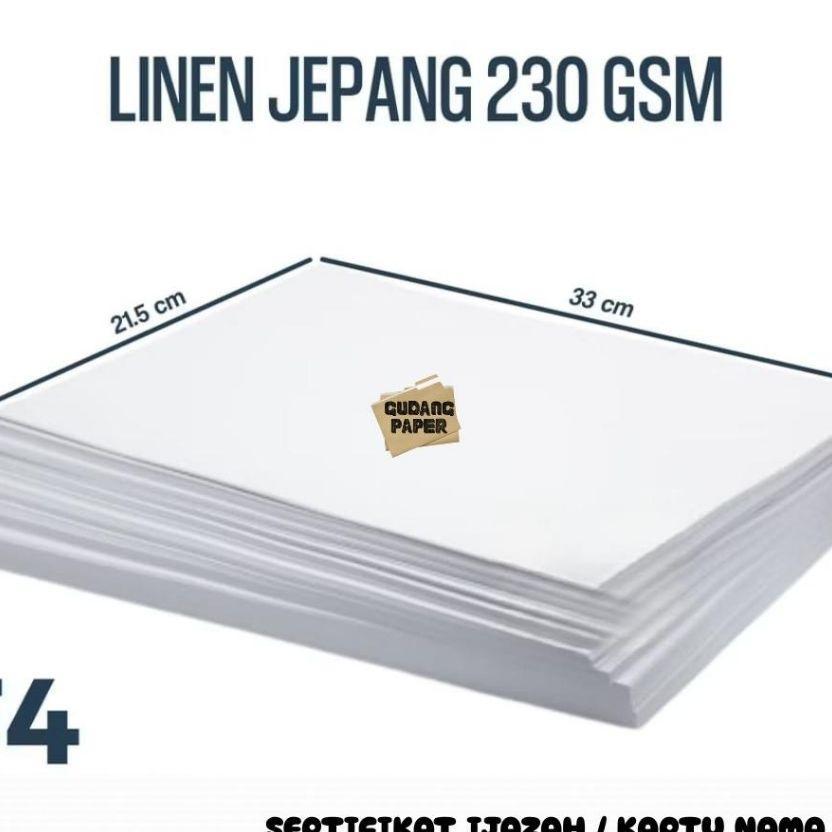Kertas Sertifikat F4 Linen Isi 50 Lembar / Kertas Piagam Linen F4