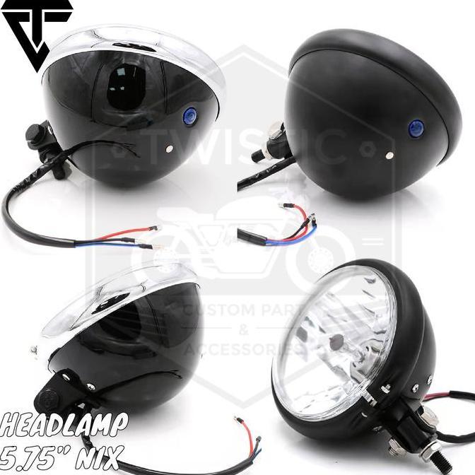 Headlamp Lampu Depan Nix Motor Custom Universal Chopper Bobber