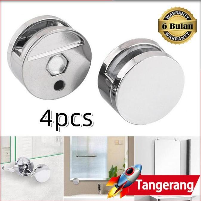 4pcs Klem Jepit Kaca Cermin / Klem Jepit Kaca Cermin / Mirror Holder Silver