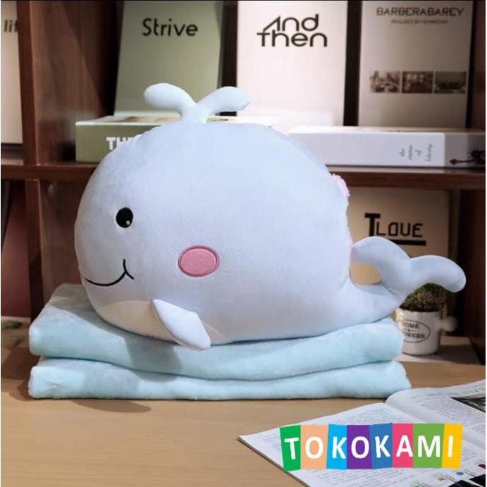 Boneka Balmut Bantal Selimut Sea Animals Whale Paus and Penguin