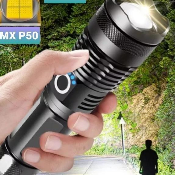 Paket Lengkap Senter Led Tactical 200000 Lumens Xhp 50 -  Kualitas Cahaya Super Terang