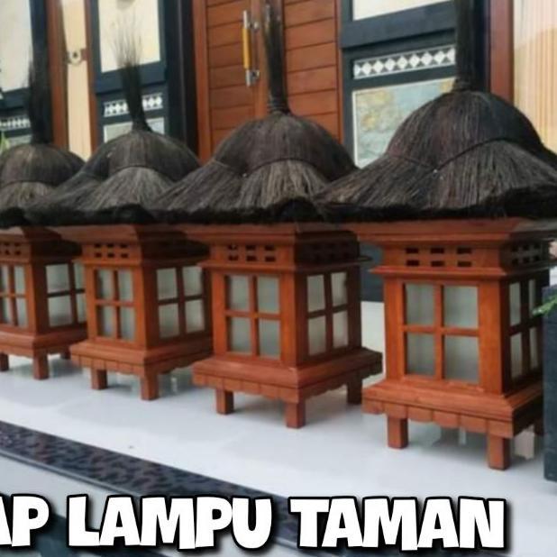 Lampu Taman Bali - Garden Lamp Bali - Lampu Motif Rumah Ijuk - Lampu Gubuk -  Kap Lampu Motif Rumah 