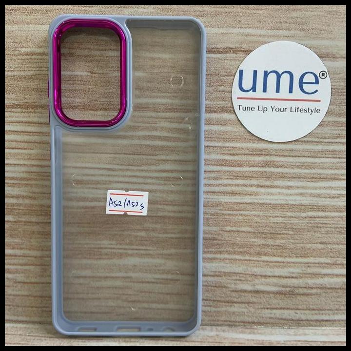 Ume -Samsung Galaxy A52 / A52S Casing Case Electro Chrome Pc Dove Clear Protection Camera Best Selle
