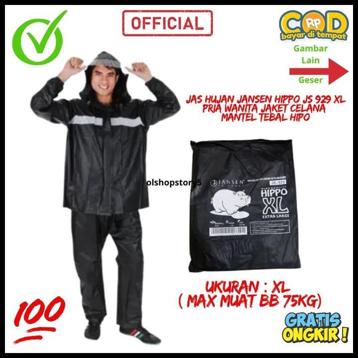 Jas Hujan Jansen Hippo Js 929 Xl Pria Wanita Jaket Celana Mantel Tebal Hipo Terlaris