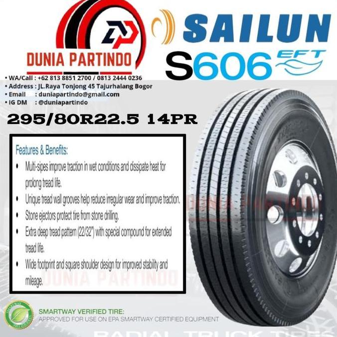 Terlaris Ban Truck & Bus 295/80 R22.5 14Pr Sailun S606 ,Chat Diskon Harga&Stok