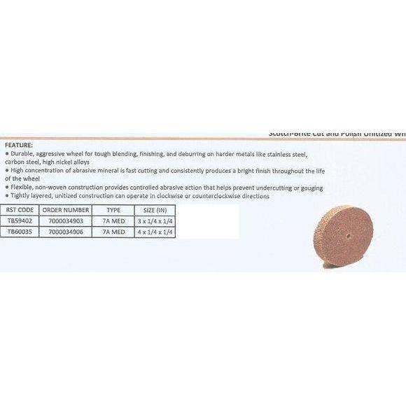 SCOTCH-BRITE CUT AND POLISH UNITIZED WHEEL 3.1-4.1-4 - 3M HIGH QUALITY