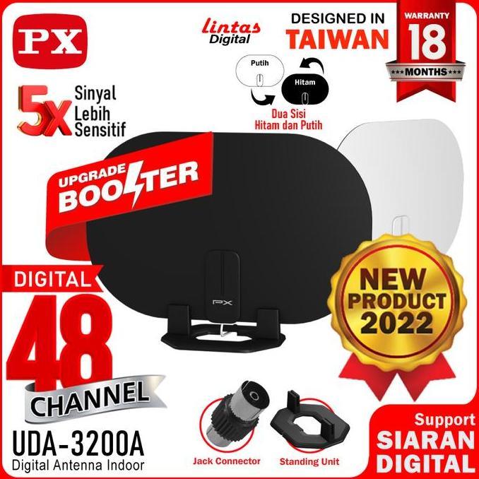 Antena TV Digital   indoor Dinding DVB T2 + Booster PX UDA-3200A