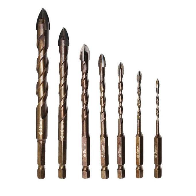 7PCS MATA BOR TOMBAK SET MATA BOR MULTIFUNGSI PROFESIONAL LOGAM KACA UBIN PORSELEN BETON MATA BOR SA