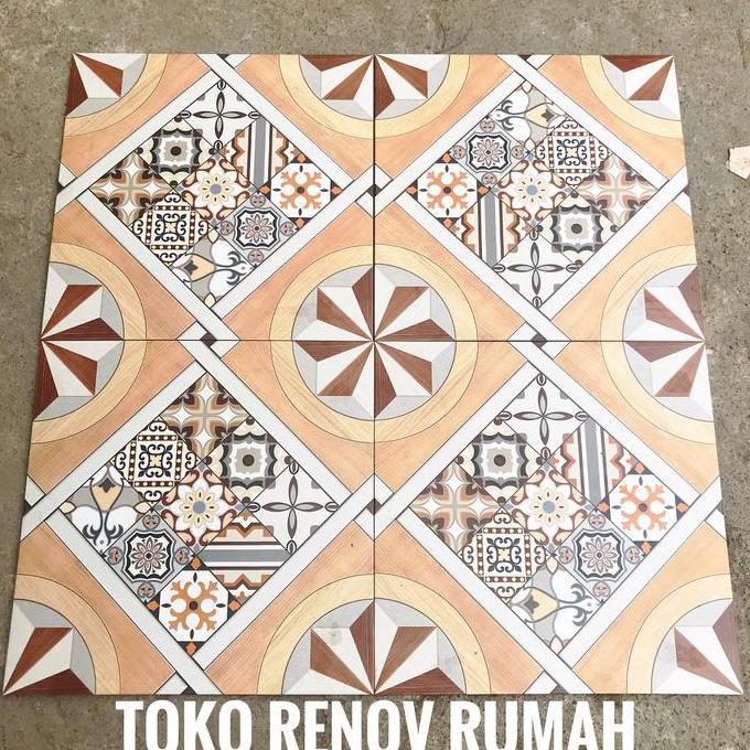 KERAMIK 60X60 MOTIF BATIK/ KERAMIK TERAS/ KERAMIK MOTIF BATIK RESTOCK