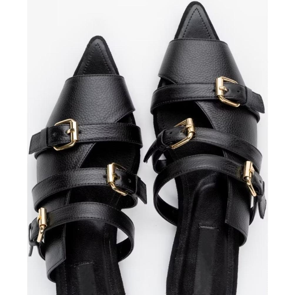 Harga Baru Me Like - Sandal Wanita Clair Sendal Slop Kekinian Mules 1 Cm Flat Gesper Jd04 Rebecca