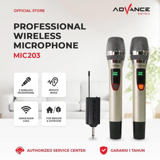 Microphone Advance Mic-203 Profesional 2 Mic Wireless Karoke