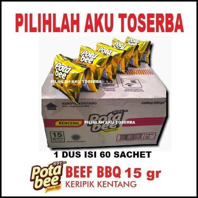 Potabee Keripik Kentang BEEF BBQ RENCENG - ( HARGA 1 DUS )