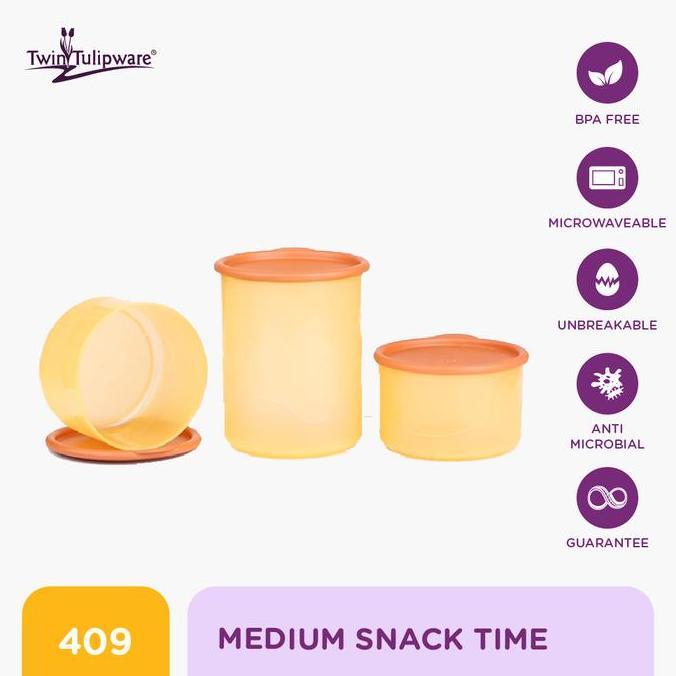 (Good) Twin Tulipware Medium Snack Time - Set Toples Kue