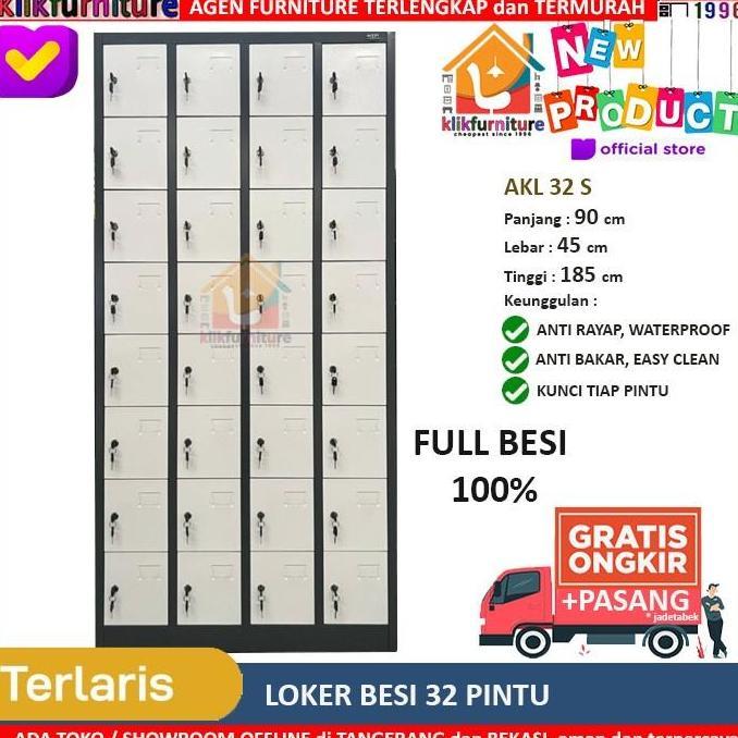 (Good) Loker Besi 32 Pintu Lemari Locker Full Besi AKL 32 S