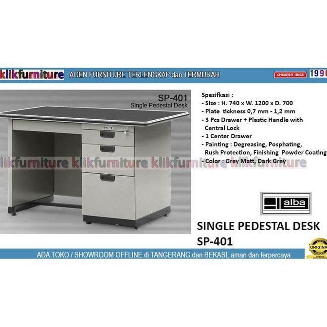 (Good) SP 401 ALBA Meja Tulis Kantor BESI 1/2 Biro
