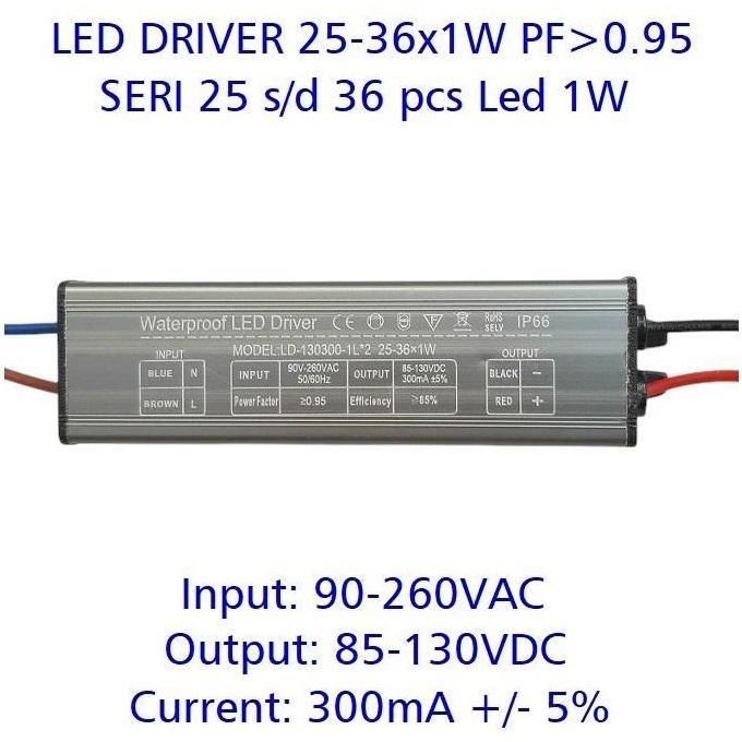 Purple- Led Driver 1W 300Ma 5-36X1W Wp Pf 0.95
