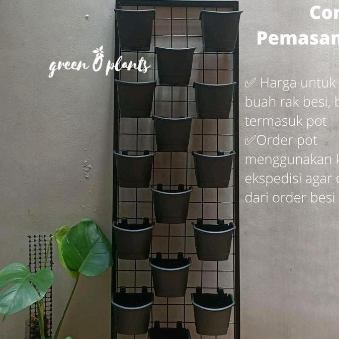 Rak Besi Tanaman Dinding Vertikal Vertical Garden 120cm x 40cm Hitam