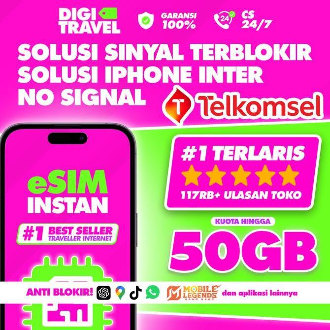 Card - Esim Indonesia Telkomsel Internet Data Roaming Solusi Imei Blokir Iphone Inter | Esim Roaming