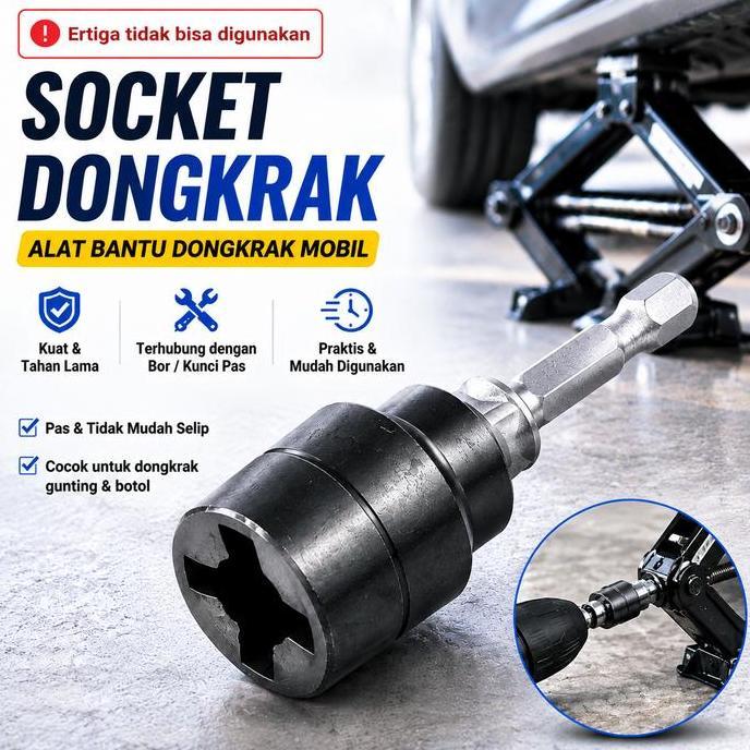 Kunci soket khusus dongkrak, kunci listrik, alat bantu membongkar ban mobil silang, obeng listrik