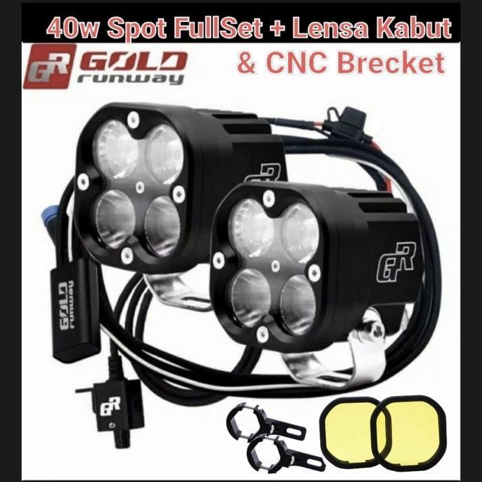 Gold Runway 40x GR-x4 Lampu Fog lamp 40watt relay switch cnc brecket