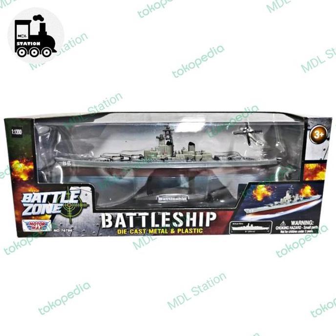 MOTORMAX BATTLE ZONE - BATTLESHIP DIECAST KAPAL 1:1200 MDLS27