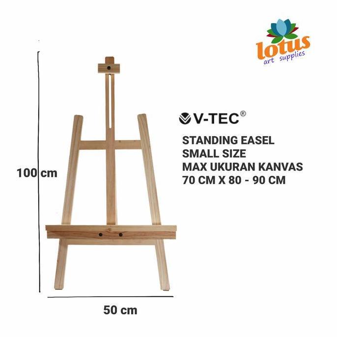 V-TEC Standing Wooden Easel Kanvas Lukis Stand Kayu Small Diskon