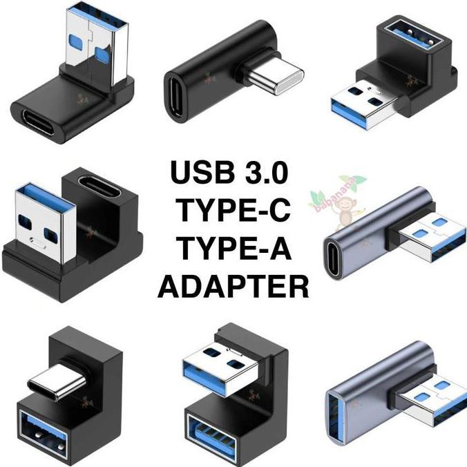 Promo - Adapter Usb Elbow Type-C Type-A 2.0 3.0 3.1 Siku 90 Degree Converter L