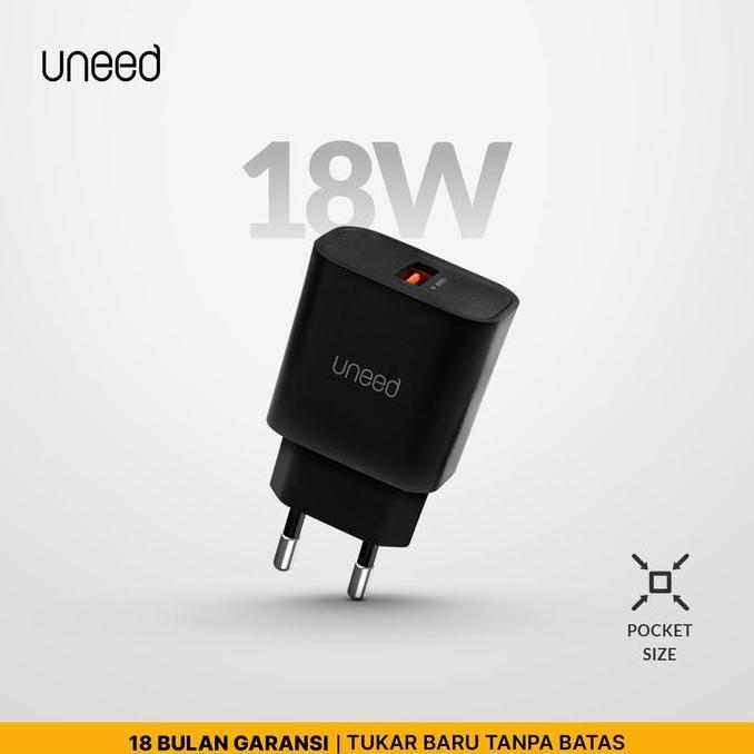 Promo - Uneed Quickplug Wall Charger Quick Charge 3.0 Max 18Watt Uch411