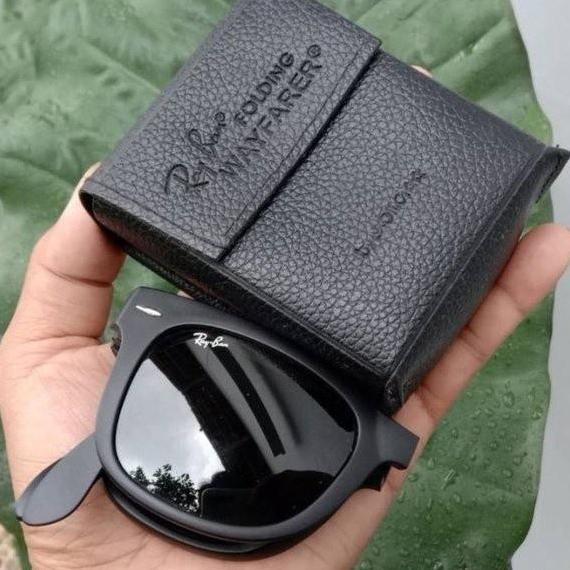 SAZAKA Kacamata Rayban wayfarer folding hitam doff original authentic Mewah Ori TERBARU