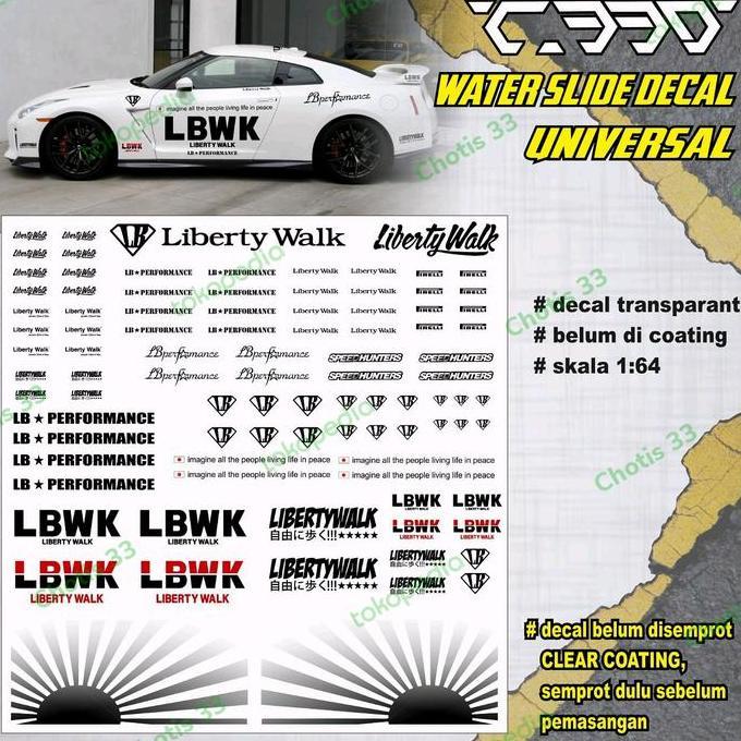 DECAL HOTWHEELS LIBERTY WALK LBWK BA33