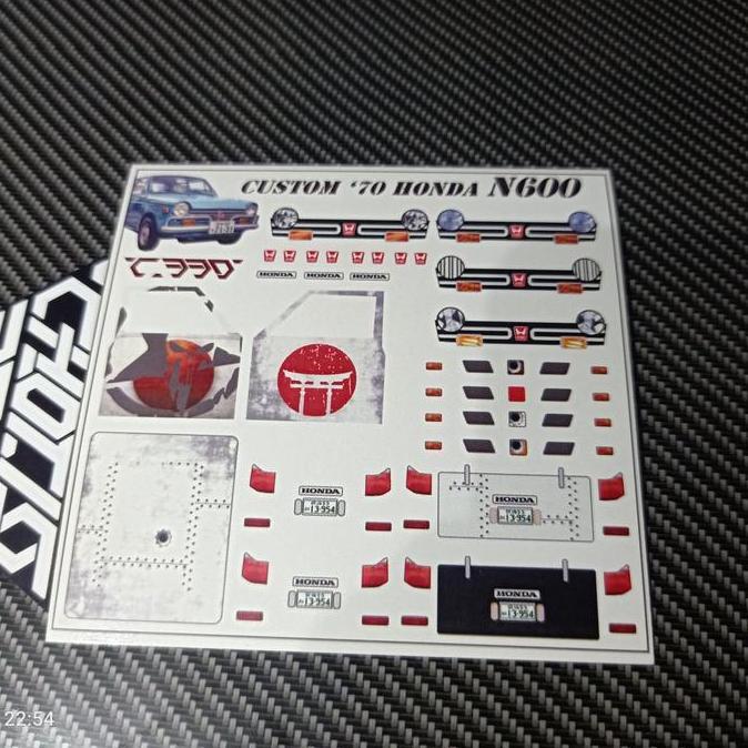 DECAL HOTWHEELS CUSTOM 70 HONDA N600 DETILING LAMPU BA33