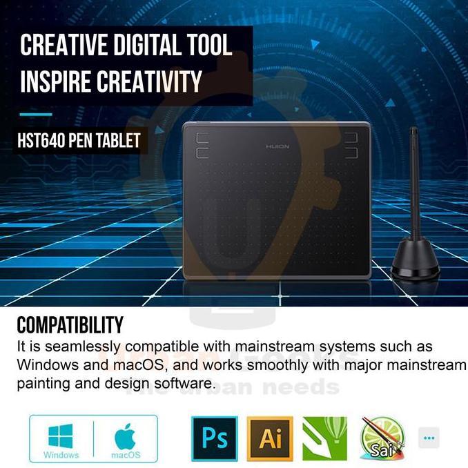 Wer_Sandi - Huion Hs64 / Hst640 Graphic Drawing Pen Tablet Android Pc Alt H420P H640P
