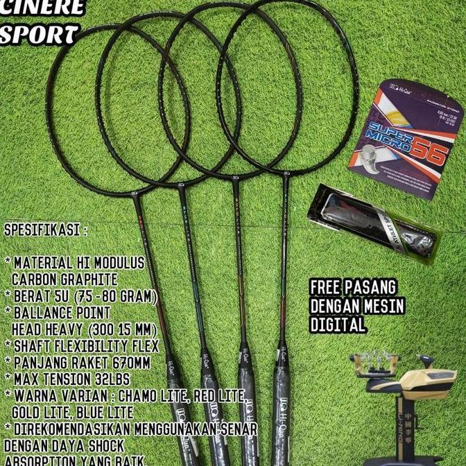 Raket Badminton HIQUA LITE 32lbs RED BLUE GOLD CHAMO LITE