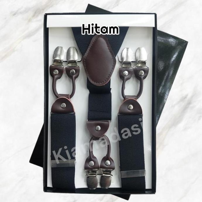 BAYVEROZZ - SUSPENDER PRIA BRETEL DEWASA SUSPENDER HITAM FASHION SUSPENDER ANAK ABU COKLAT TALI KARE
