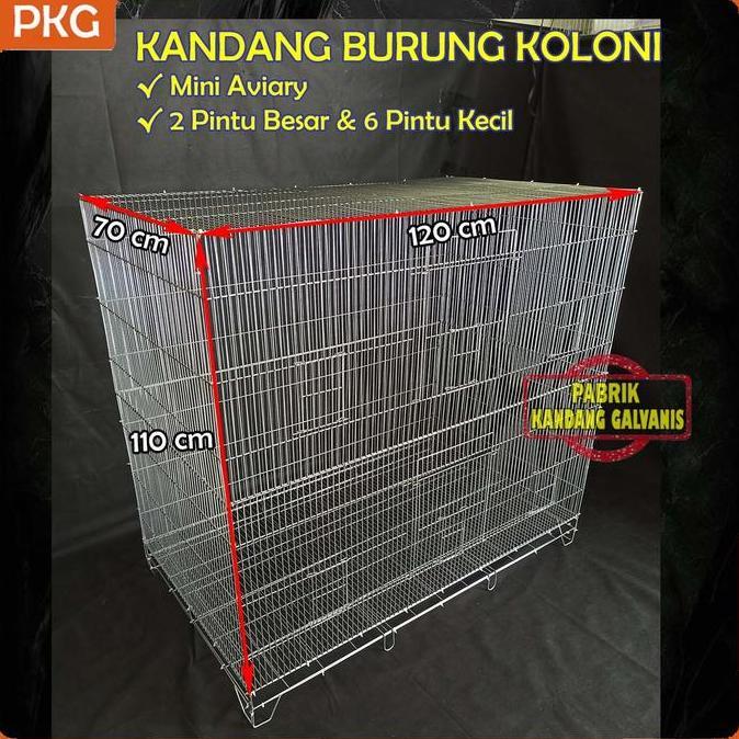 READY STOCK KANDANG BURUNG GALVANIS MINI AVIARY 120X70X110 | SANGKAR AVIARI KOTAK BESI JUMBO RAKIT M