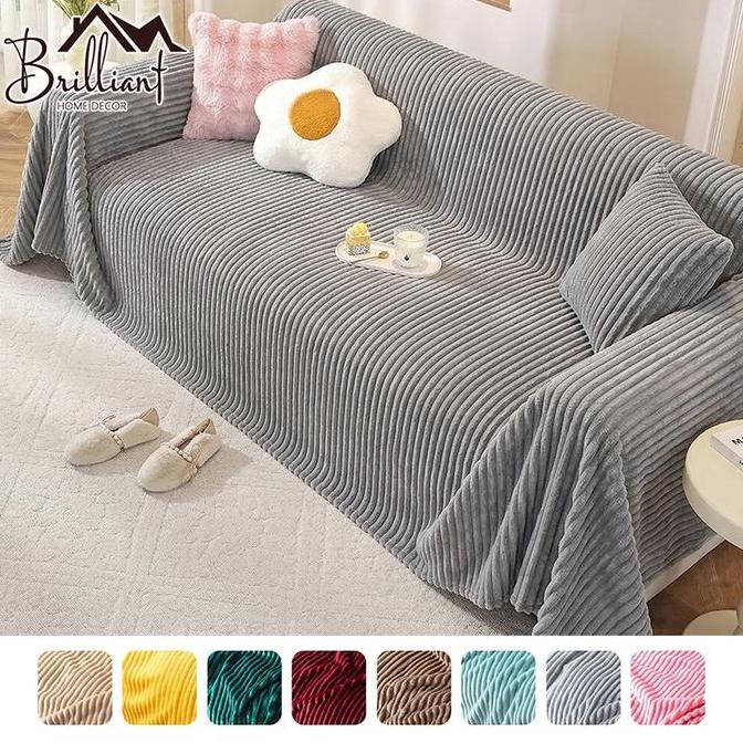 Selimut Sofa Rabbit Thermal Blanket Soft Blanket Selimut Bulu Dewasa Halus Motif Polos Embos Sarung 