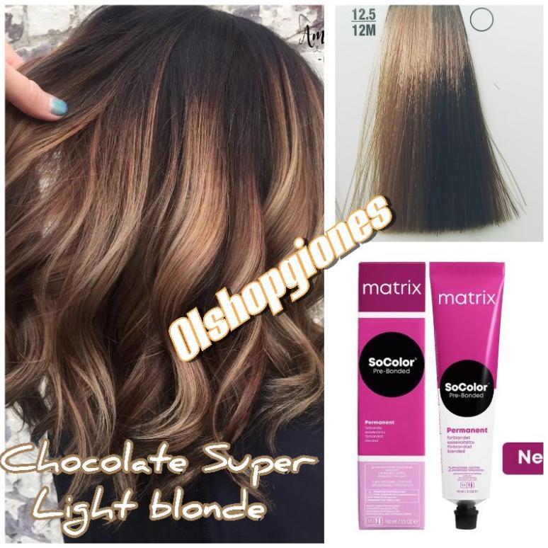 CAT RAMBUT MATRIX SOCOLOR 12.5 / 12M + OXYDANT ( CAMPURAN ) CHOCOLATE SUPER LIGHT BLONDE SPA WONDER 