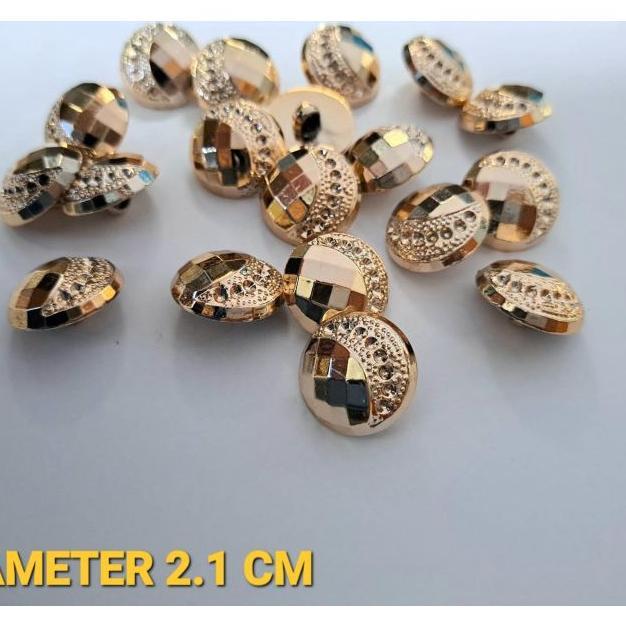 130 Pcs Kancing Gamis Diameter 2.1 Cm Kancing Mutiara Mutiara  Rose Gold Kancing Menset