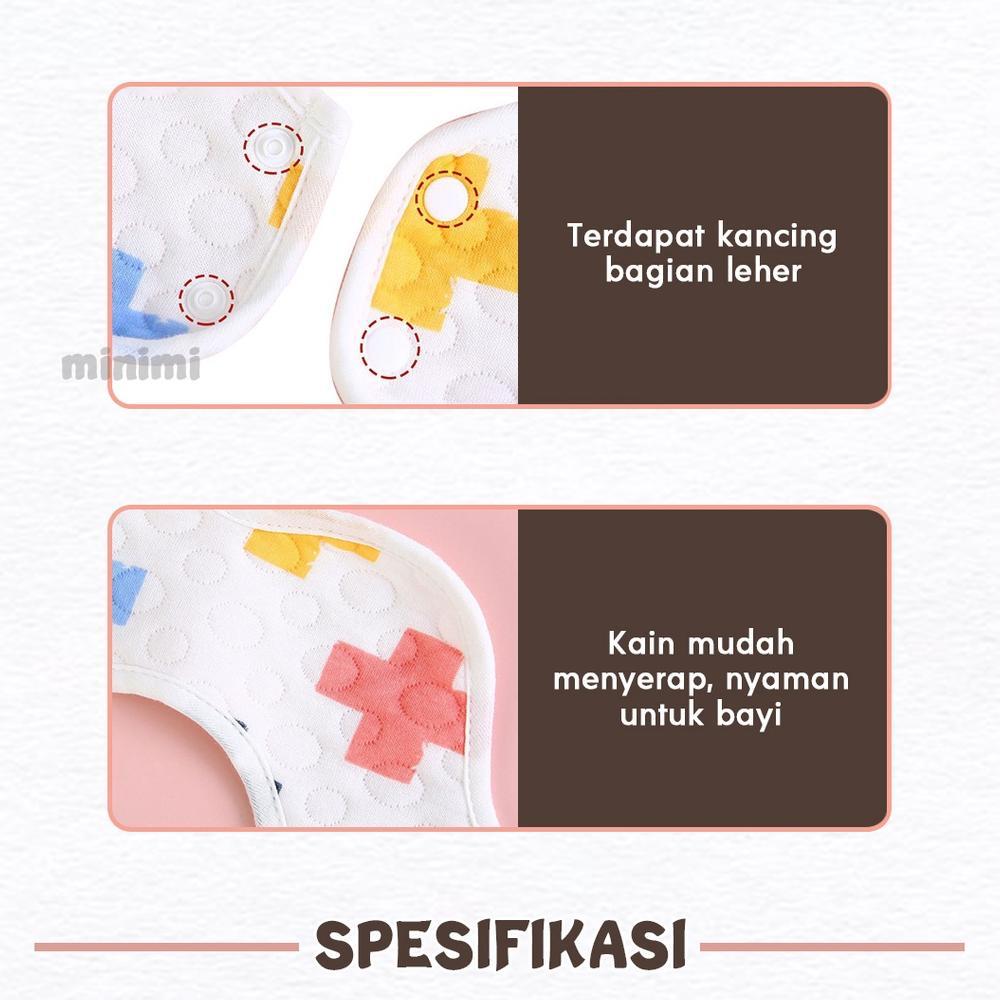 100% AMAN Celemek bayi Anti Muntah Bib Slabber Handuk Air Liur Baby Bahan Katun Celemek Makan Bayi
