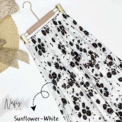 Rok Plisket | Rok Plisket Motif Bunga | Rok Plisket Motif Bunga Premium | Rok Plisket Motif Sunflowe