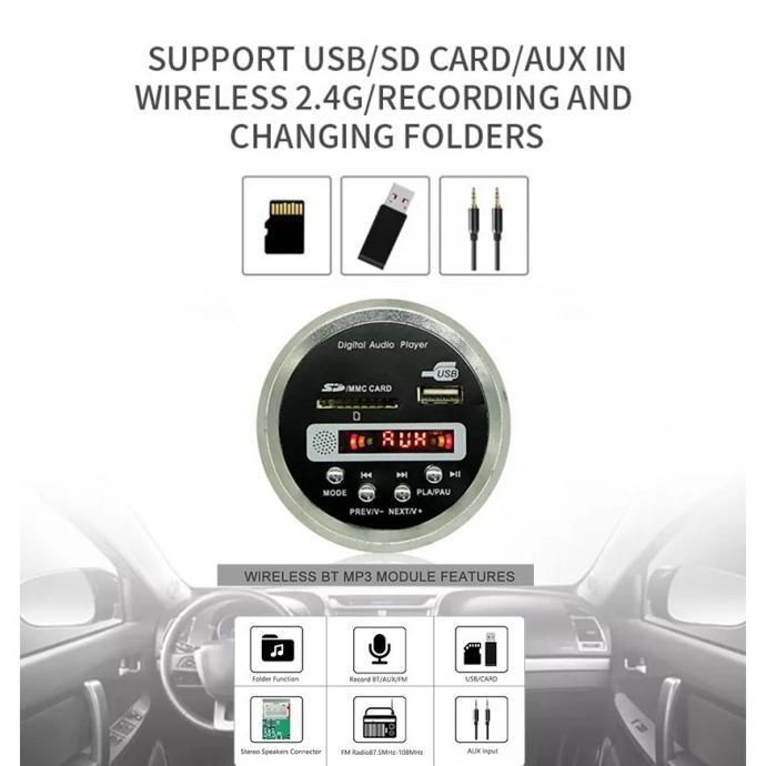 Modul mp3 Bluetooth 5V - 12V D122 MODEL BULAT